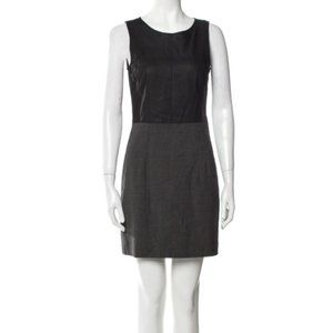Theory Mixed Media Leather Wool Dress Size 4